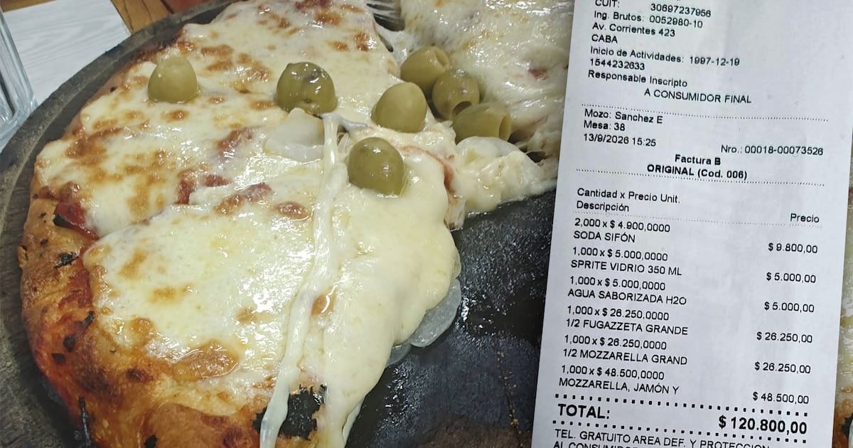 Una cuenta por pizzas y bebidas en El Cuartito de Buenos Aires rozó los 121 mil pesos: qué se pidió y cuánto salió cada cosa